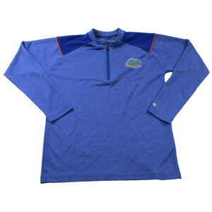 Florida Gators Shirt Mens Medium Blue NCAA Football Champion 1/4 Zip Pullover